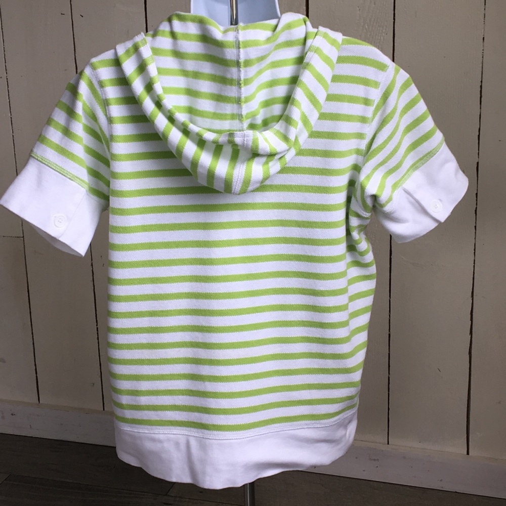 KATE LORD Green Striped Hoodie Size M - Picture 3 of 9